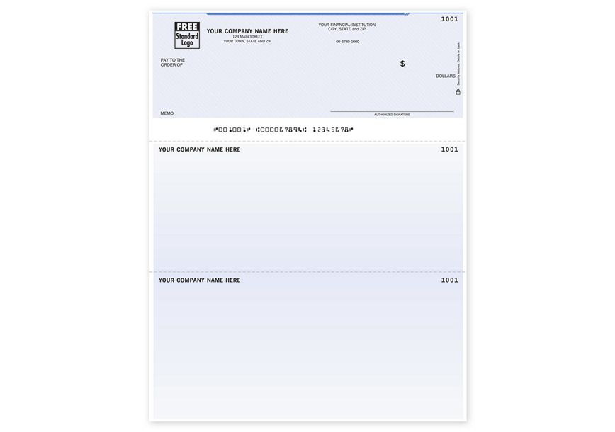 Product image for Unlined Laser Check, Microsoft Office Accounting Compatible - Item# DLT125
