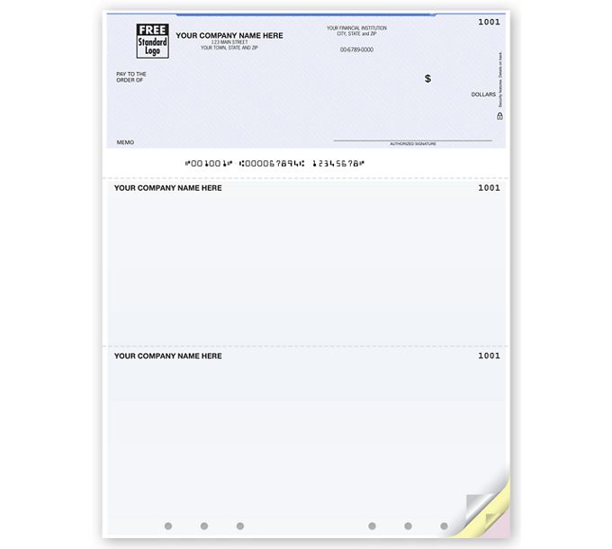 Business Checks - Laser Multi-Purpose Check, Unlined, Hole-Punched ...