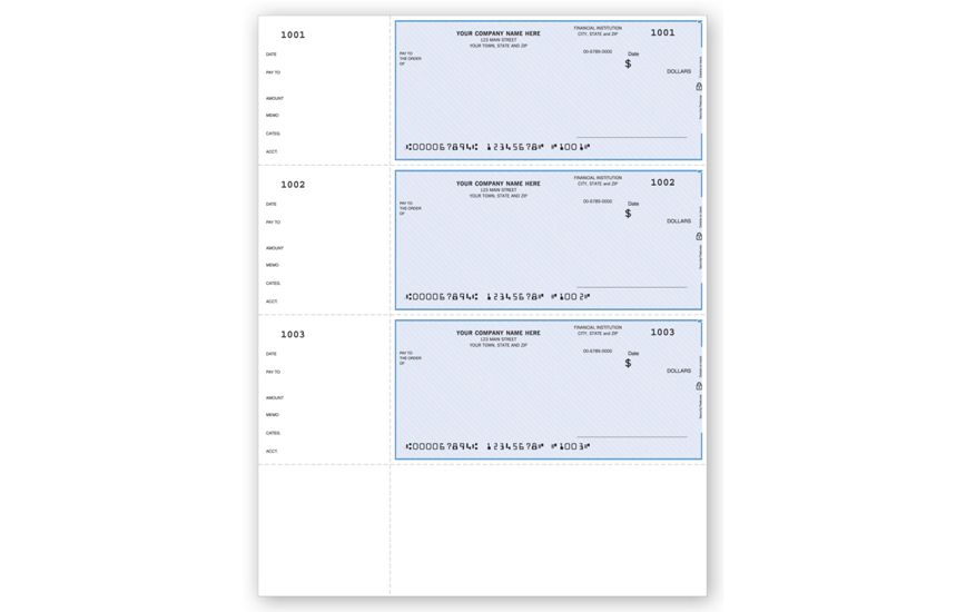 Product image for Laser Wallet Checks, QuickBooks Compatible, Unlined - Item# DLW001