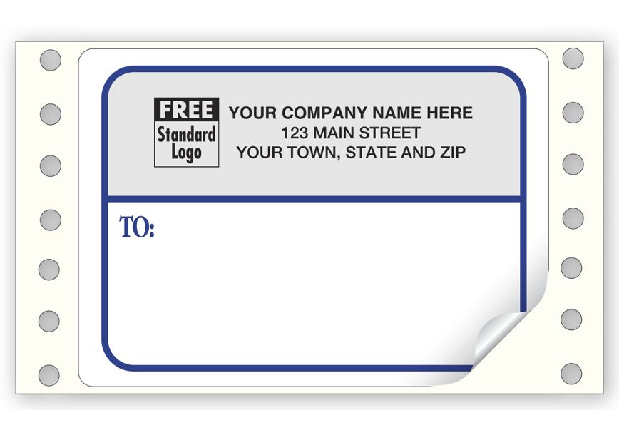 Product image for Blue and Gray Continuous Mailing Label - Item# EP33C