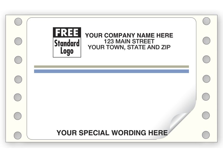 Product image for Cont Blue Gray Stripe Mailing Label 4 x 2 7/8 - Item# EP66C