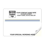 Roll Blue Gray Stripe Mail Label 4 X 2 7/8