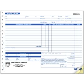 GEN6582-Repair Order with Key Tag, CarbonlessGEN6582