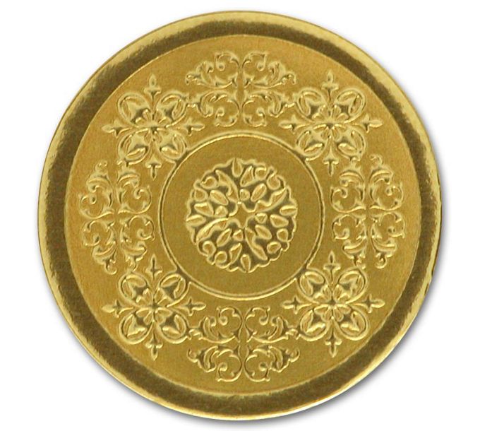 Gold Envelope Seals, Round Medallion, H1113