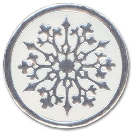 H1126-Round Silver Snowflake on White Christmas Envelope SealH1126
