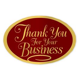 Thank You Oval Seal Labels, Stickers for Envelopes, Gifts, Cards