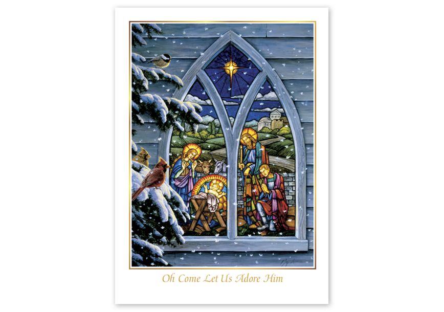 Product image for Stained Glass Nativity Christmas Cards - Item# H55401