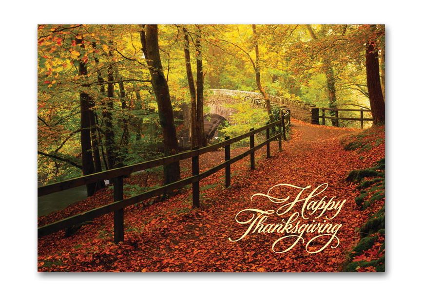 Product image for Leaf-Strewn Lane Thanksgiving Cards - Item# H59845