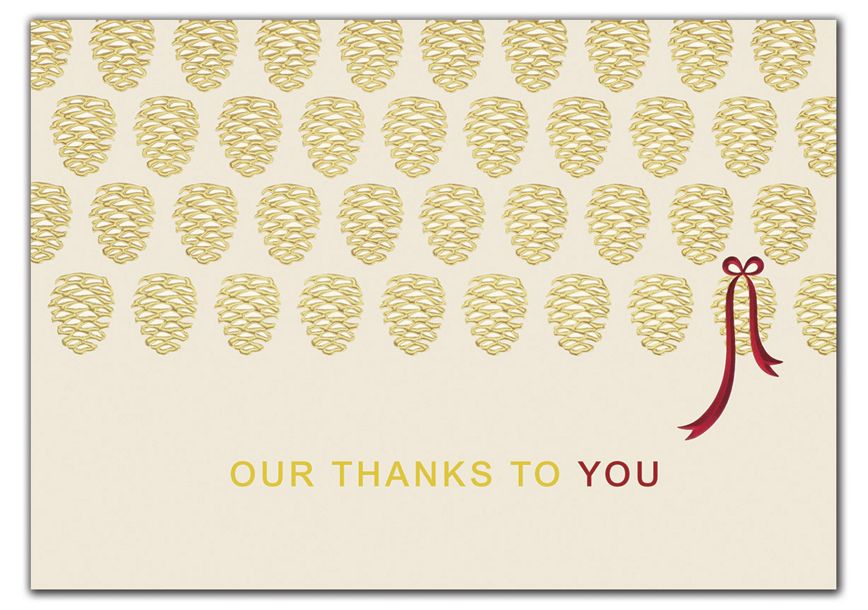 Product image for Golden Thanks Holiday Cards - Item# HP05355
