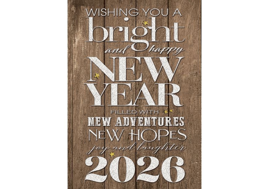 Product image for Rustic New Year Holiday Cards - Item# HP08317