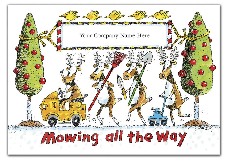Product image for Landscaping Reindeer Holiday Cards - Item# HP09330