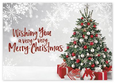 10-50Pcs Merry Christmas Gift Cards Greeting Card Christmas Tree