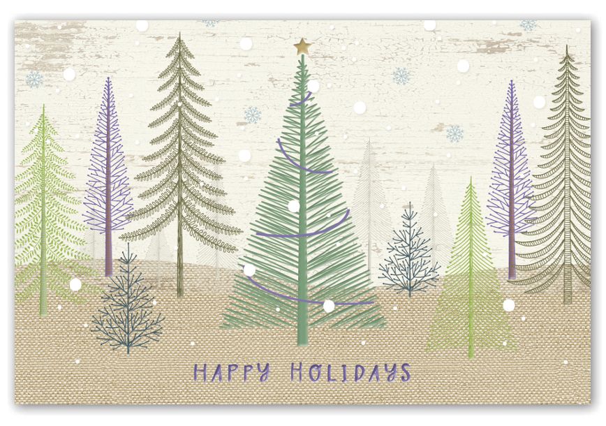 Product image for Pastel Pines Holiday Postcards - Item# HPC8215