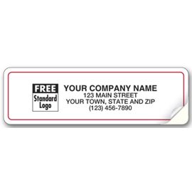 IL5W-White Red Border Advertising Label 3 1/4 X 1IL5W