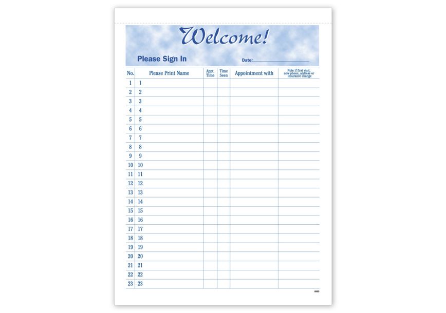 Product image for Security Sign-in Sheets - Item# M6060