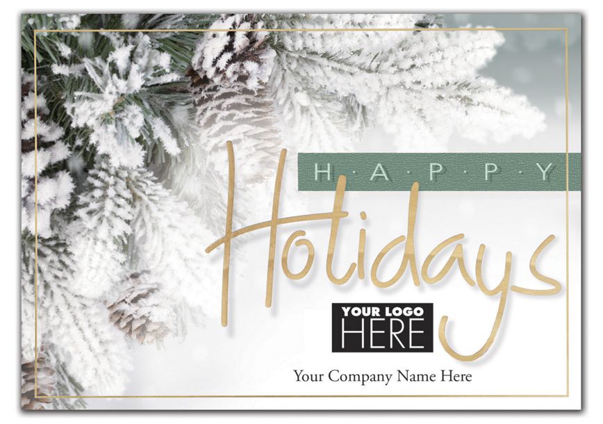 Product image for Evergreen & Gold Holiday Logo Cards - Item# MT01012