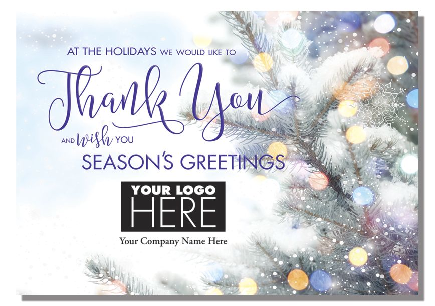 Product image for Glowing Thanks Holiday Logo Cards - Item# MT08001