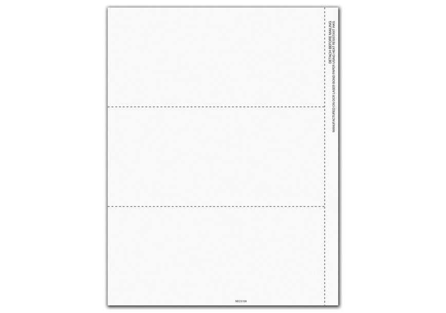 Product image for Bulk 1099-NEC 3-Up Blank with Copy B and Paystub - Item# NE5159B