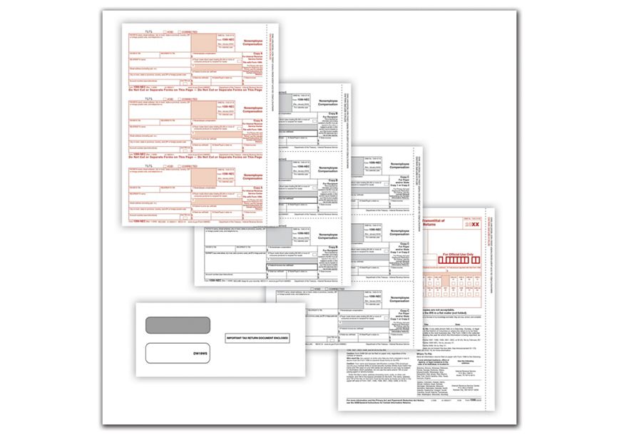 Product image for 1099-NEC Laser Set - 3 Parts w/ Envelopes - Item# NE6102E