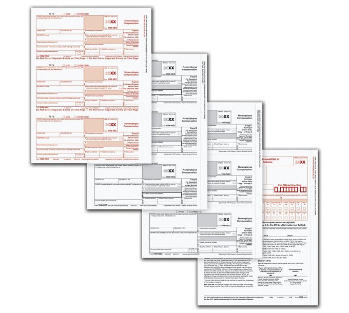 1099-NEC Laser Packaged Set - 4 Part (50 Employees) | 2023