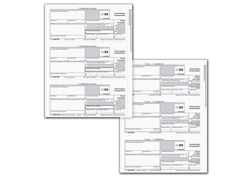 Product image for 1099-NEC 3Up Laser: 3 Part w/Electronic Filing -50 Employees - Item# NE6113