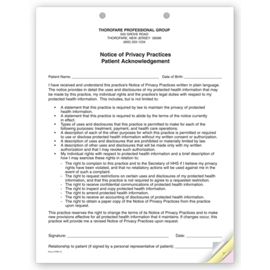 PRV1-3-Part Notice of Privacy Practices HIPAA AcknowledgmentPRV1