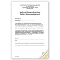 3-Part Notice of Privacy Practices HIPAA Acknowledgment
