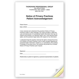 PRV2-3-Part Notice of Privacy Practices HIPAA AcknowledgmentPRV2