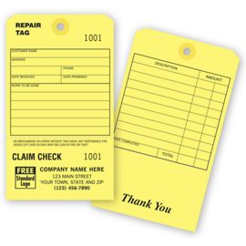 R2535-Claim Check Repair TagR2535