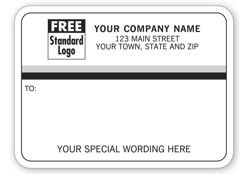 Product image for Mailing Labels, Rolls, White with Black/Gray Stripes - Item# R70