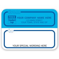 Mailing Labels, Rolls, Blue & White w/ Blue Borders