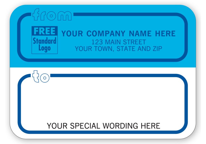 Product image for Mailing Labels, Rolls, Blue & White w/ Blue Borders - Item# R71