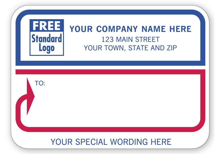 Product image for Mailing Labels, Rolls, White with Blue & Red Borders - Item# R74