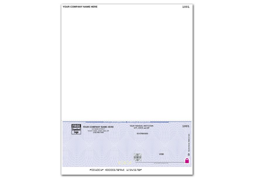 Product image for Deluxe High Security Laser Btm Unformatted Chk, 7.5" Voucher - Item# SSLB121