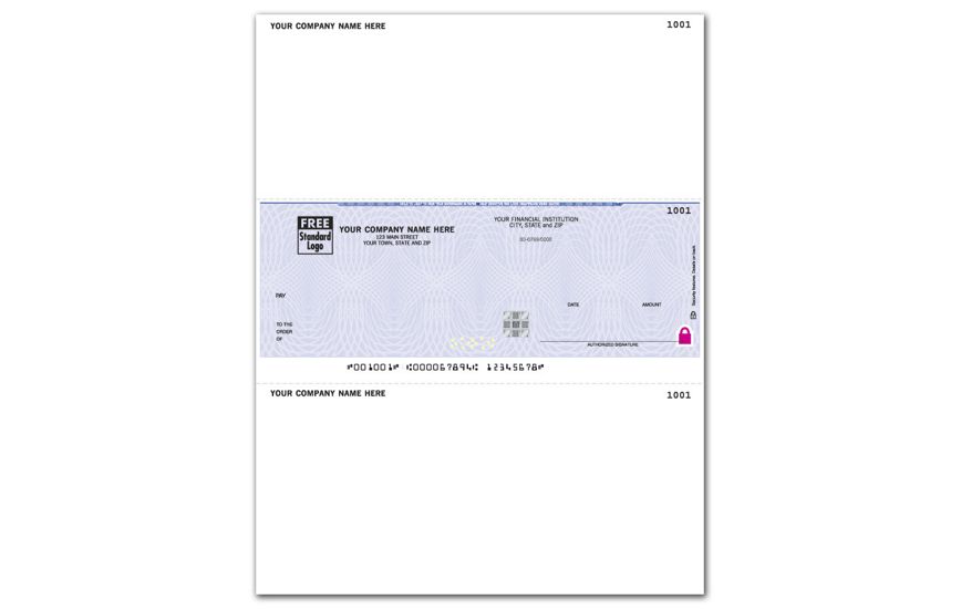 Product image for Laser High Security Mid Checks Work w/ Peachtree, DOS & more - Item# SSLM105