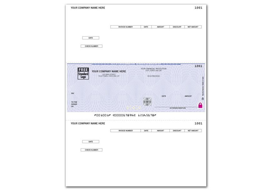 Product image for Laser High Security Mid Payable Checks Work w/ Sage50 - Item# SSLM229