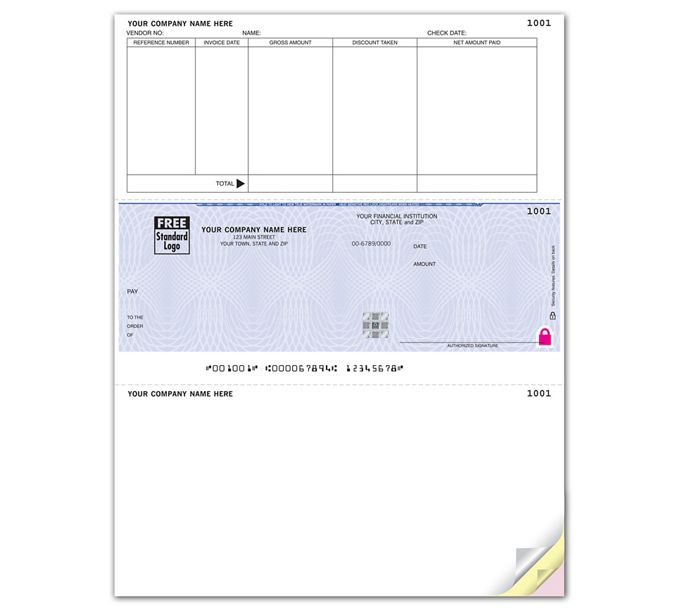 High Security Mid Laser Checks - ACCPAC DOS & WIN Compatible - SSLM255