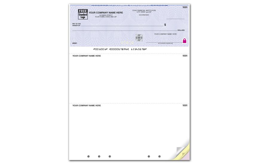 Product image for High Security Laser Top Check, Lined, Hole Punched - Item# SSLT102