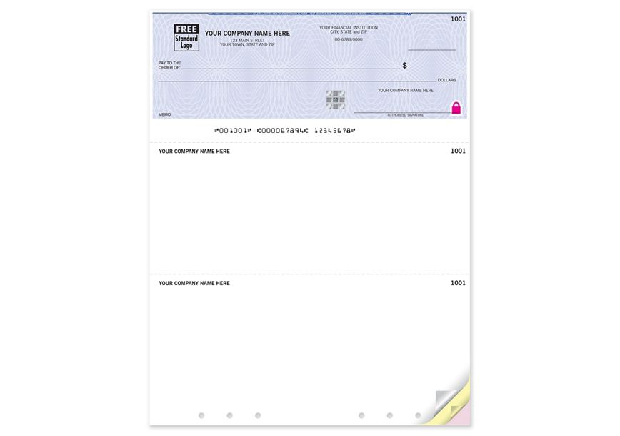 High Security Laser Top Check Lined Hole Punched - SSLT102