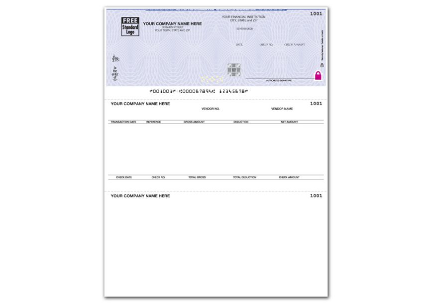 Product image for High Security Laser Top Check, Law Office Mgmt Compatible - Item# SSLT203