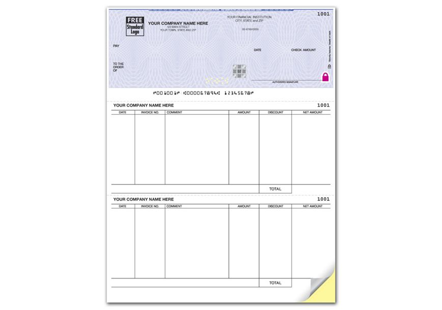 Product image for High Security Laser Top Check, Preprinted Stub Headings - Item# SSLT239