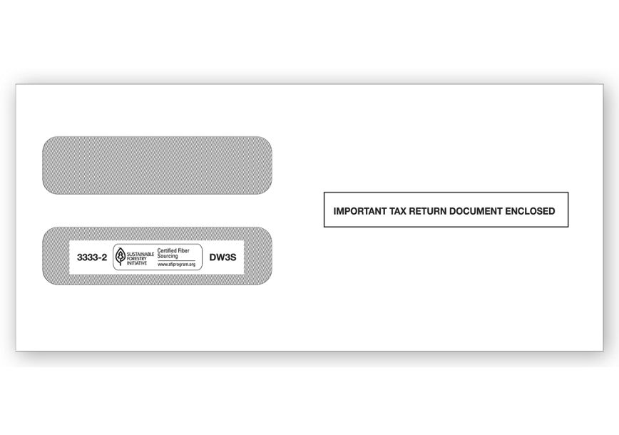 Product image for 3-Up Horiz. Laser W-2 Double-Window Envelope, Self-Seal - Item# TF33332