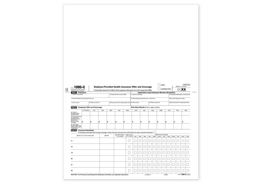 Product image for Laser 1095C Employer Provided Health Insurance - Item# TF5096