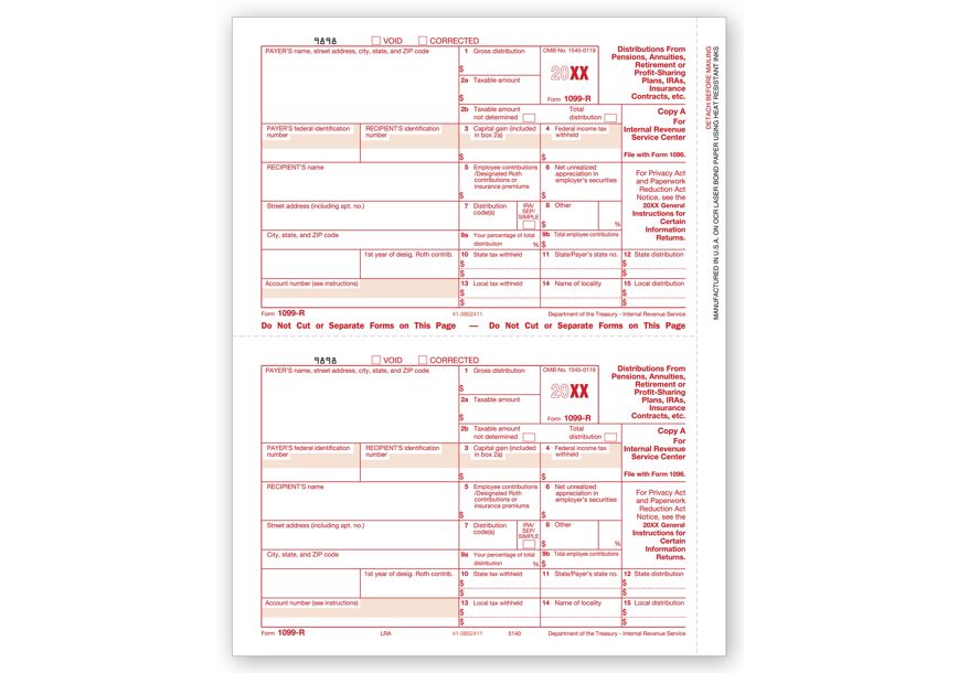 Product image for Laser 1099-R, Copy A, Bulk - Item# TF5140B