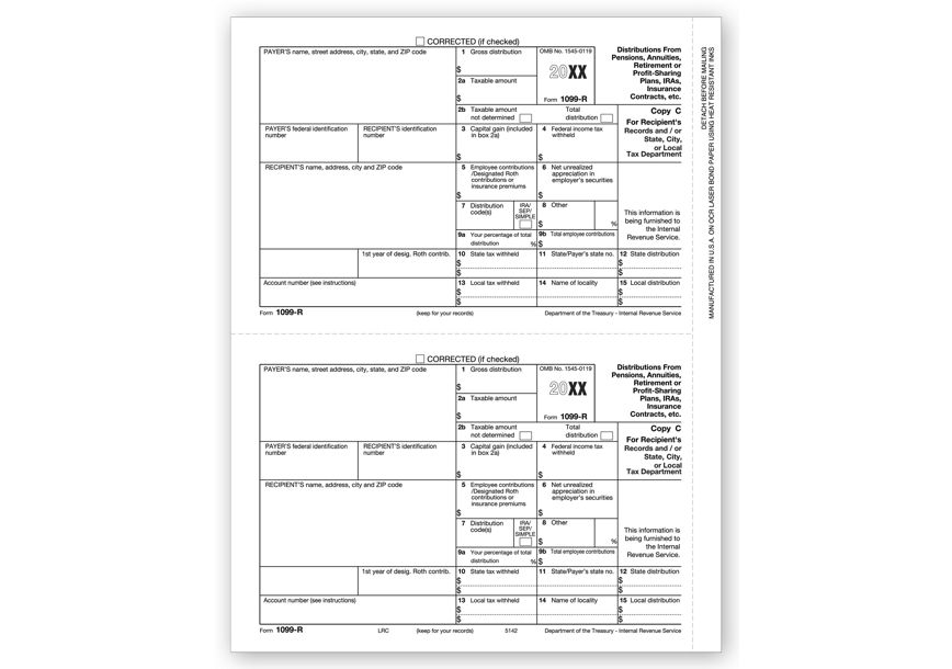 Product image for Laser 1099-R, Copy C, Bulk - Item# TF5142B