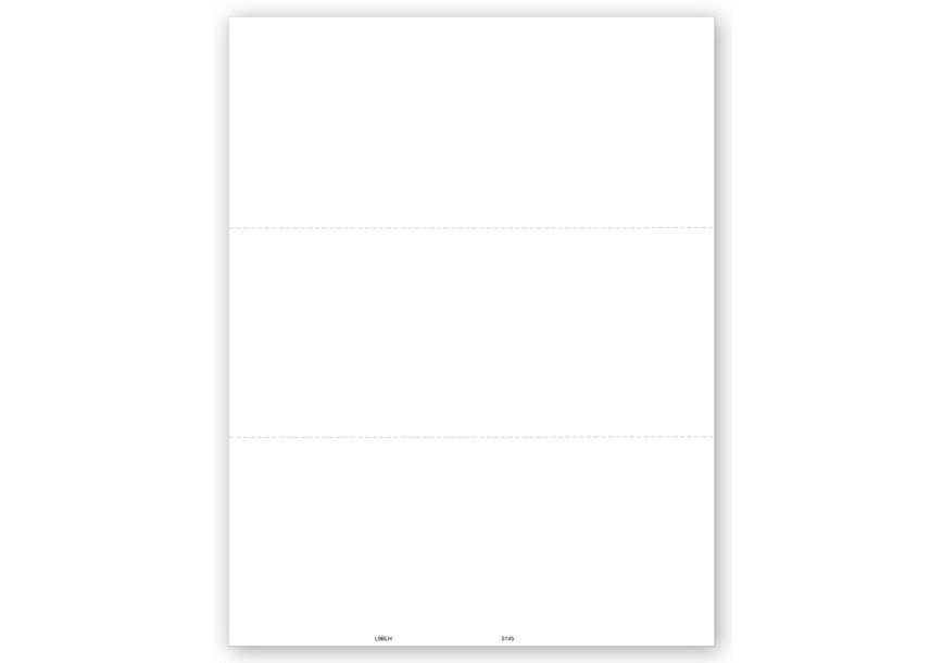 Product image for 3-Up Blank Laser 1099 without Vertical Perf, Bulk - Item# TF5145B