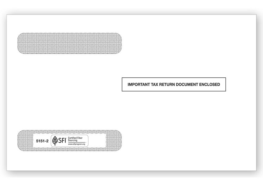 Product image for 4-Up Horiz. Laser W-2 Double-Window Envelope, Self-Seal - Item# TF51512