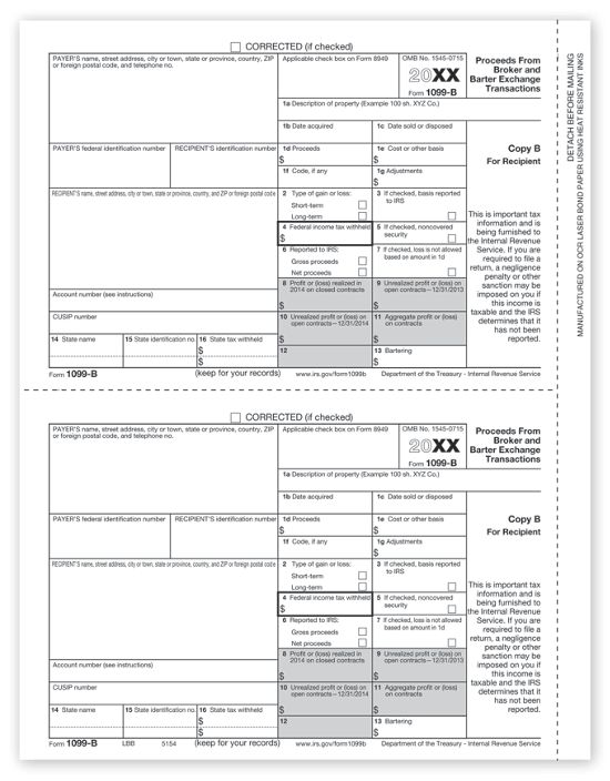 21 Laser 1099 B Recipient Copy B Deluxe Com