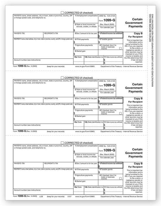 21 Laser 1099 G Payer And Or Borrower Copy B Deluxe Com