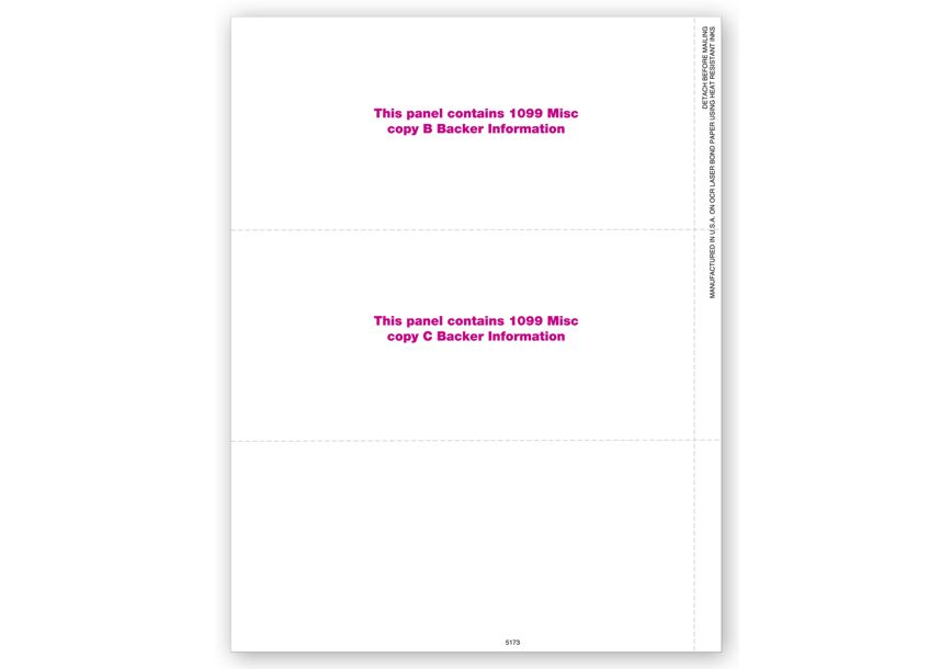 Product image for 3-Up Blank Laser 1099-MISC Income - Item# TF5173